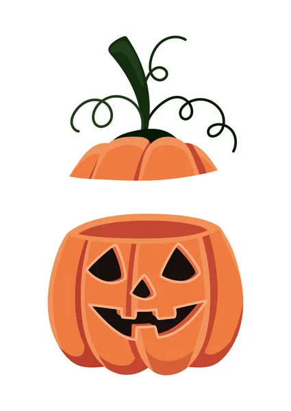 Vetores de Cara De Abóbora De Halloween Assustadora Vector Design