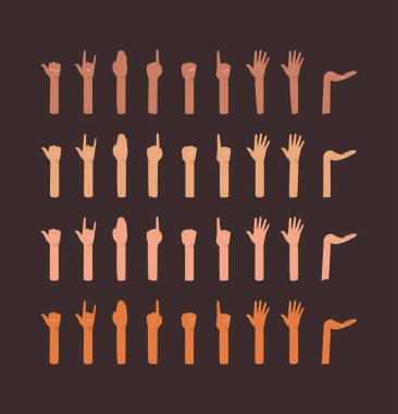 cilt elleri vektör tasarımının çeşitliliği