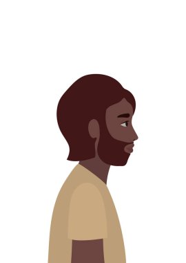 yan görüş vektör tasarımında siyah adam karikatürü
