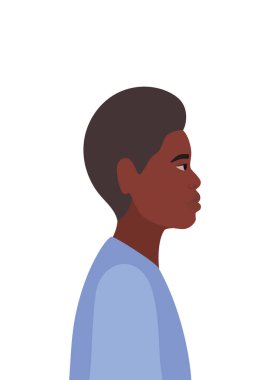 yan görüş vektör tasarımında siyah adam karikatürü