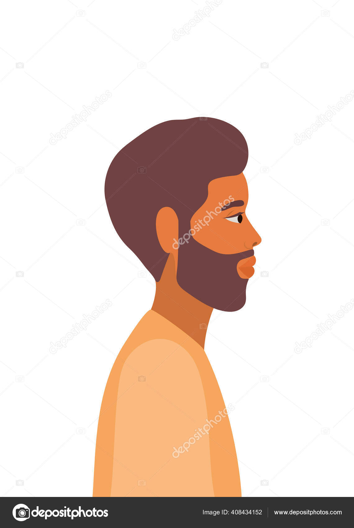 Brown hair man cartoon with beard in side view vector design Stock Vector Image by ©grgroupstock #408434152 Brown hair man cartoon with beard in side view vector design Stock Vector Image by ©grgroupstock #408434152