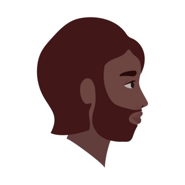 yan görüş vektör tasarımında siyah adam karikatürü