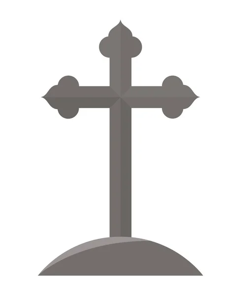 Croix tombe icône vectoriel design — Image vectorielle