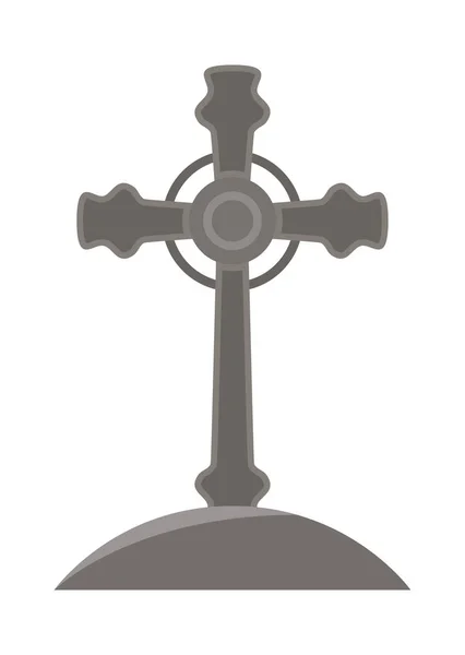 Croce tomba icona vettoriale design — Vettoriale Stock