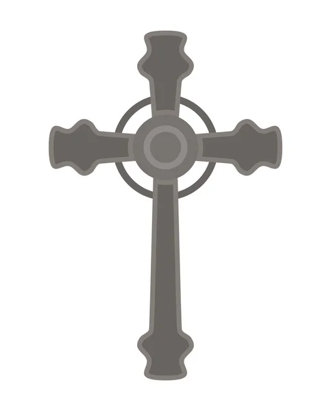 Christelijke en katholieke kruis symbool vector ontwerp — Stockvector