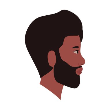 yan görüş vektör tasarımında siyah adam karikatürü