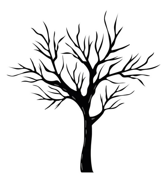 Απομονωμένο σχέδιο διανύσματος γυμνού δένδρου — Διανυσματικό Αρχείο