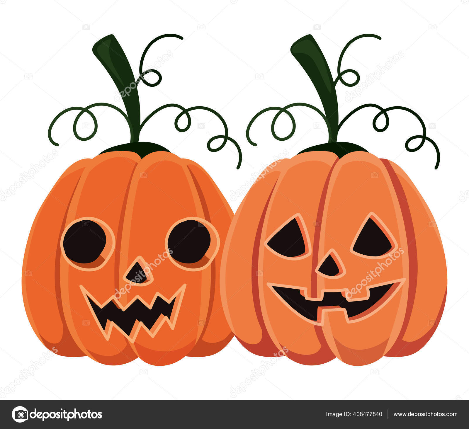 Abóbora de halloween dos desenhos animados com sorriso isolado 589181 Vetor  no Vecteezy