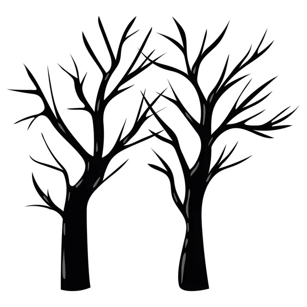 Vereinzelte kahle Bäume als Vektordesign — Stockvektor