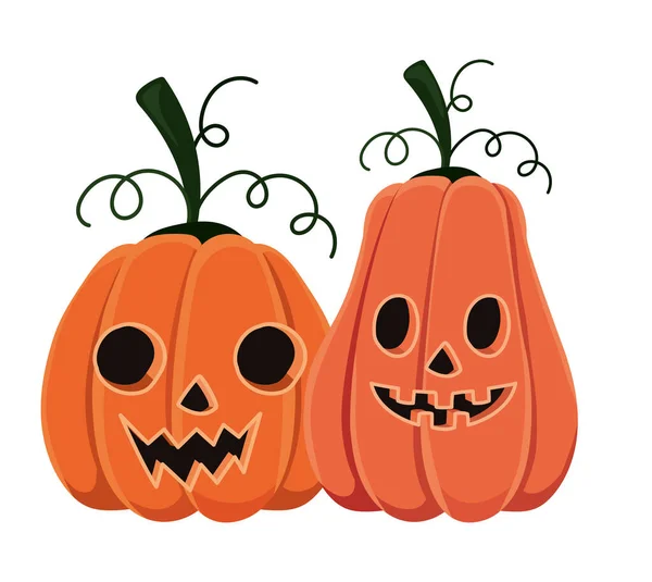 Calabazas de halloween dibujos animados diseño de vectores — Vector de stock