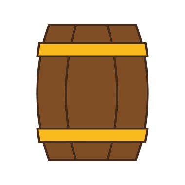 bira fıçısı çizgisi ve biçim ikonu vektör tasarımını doldur