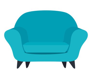 İzole edilmiş mavi koltuk vektör tasarımı