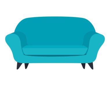 İzole edilmiş mavi koltuk vektör tasarımı