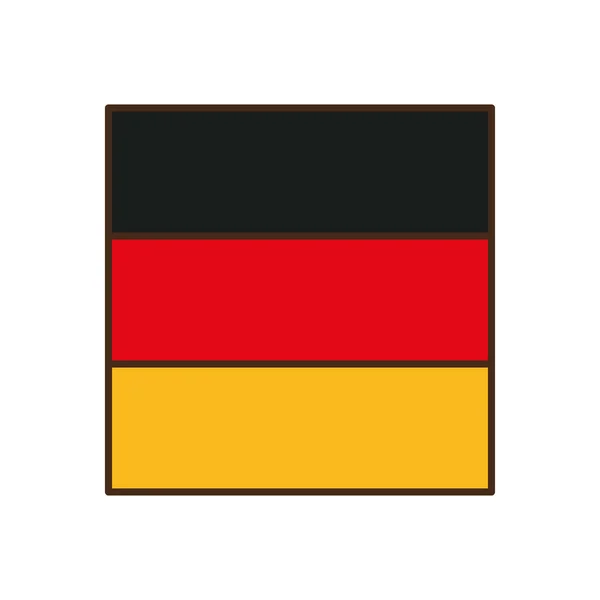 ドイツ語のフラグラインと塗りつぶしスタイルのアイコンベクトルデザイン — ストックベクタ