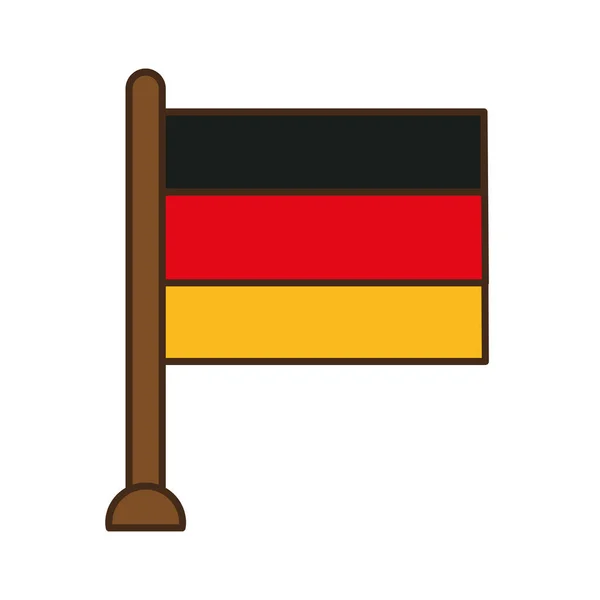 Ligne de drapeau allemand et design vectoriel icône de style de remplissage — Image vectorielle
