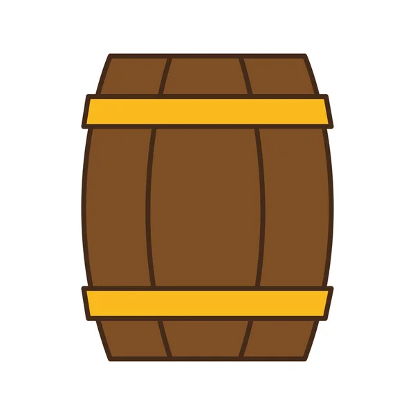 Beer barrel line and fill style icon vector design — Stock Vector