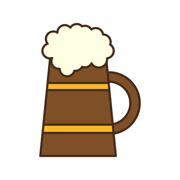Linia szklana piwo i wypełnić styl wektor projekt ikony — Wektor stockowy