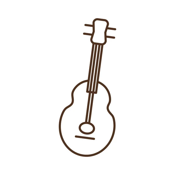 Guitare instrument ligne style icône vectoriel design — Image vectorielle