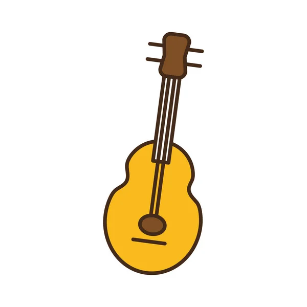 Ligne d'instrument de guitare et design vectoriel icône de style de remplissage — Image vectorielle