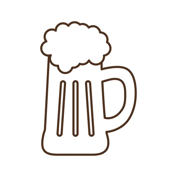 Bière verre ligne style icône vectoriel design — Image vectorielle