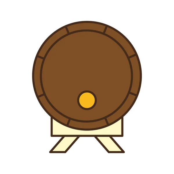 Línea de barril de cerveza y el estilo de relleno icono de diseño vectorial — Archivo Imágenes Vectoriales