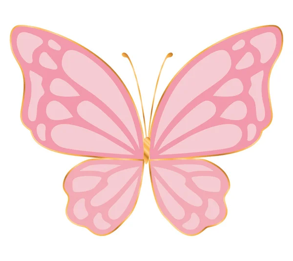 Lindo rosa mariposa vector diseño — Archivo Imágenes Vectoriales