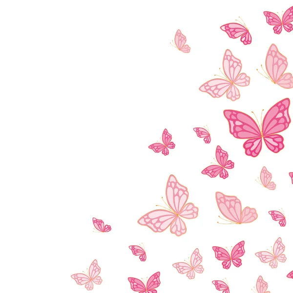 Roztomilý růžový motýl vektor design — Stockový vektor
