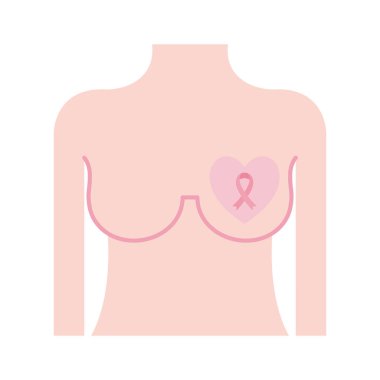 Kurdele düz stil ikon vektör tasarımlı göğüs dişisi