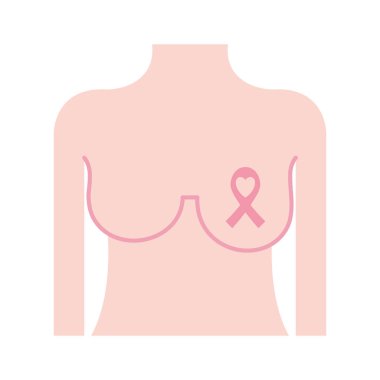 Kurdele düz stil ikon vektör tasarımlı göğüs dişisi