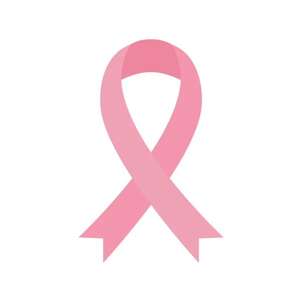 Ruban de cancer du sein design vectoriel icône style plat — Image vectorielle