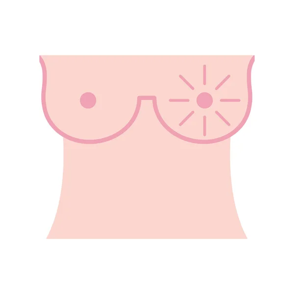 Bröst kvinnlig platt stil ikon vektor design — Stock vektor