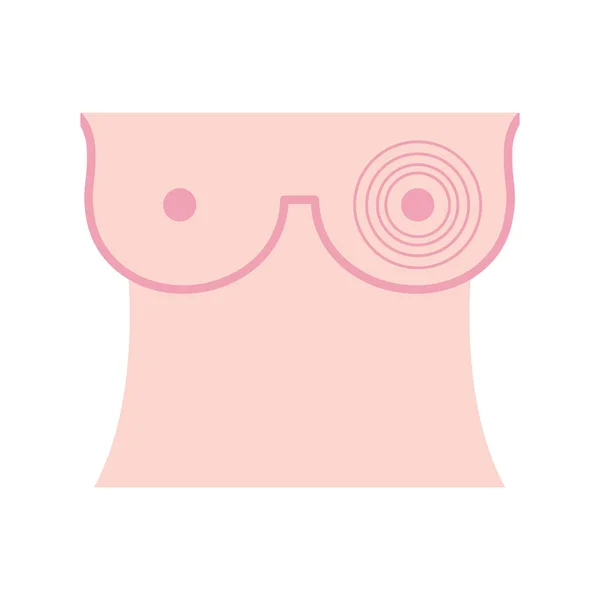 Poitrine femme style plat icône vectoriel design — Image vectorielle