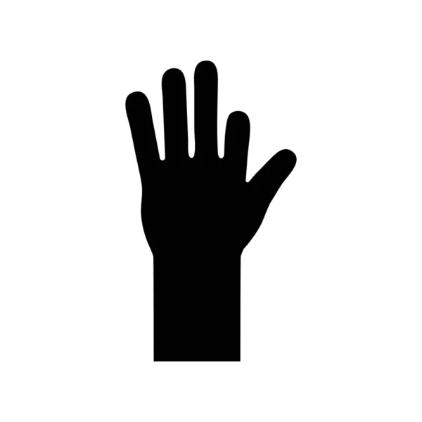 Mão sem um design vetor ícone estilo silhueta dedo — Vetor de Stock