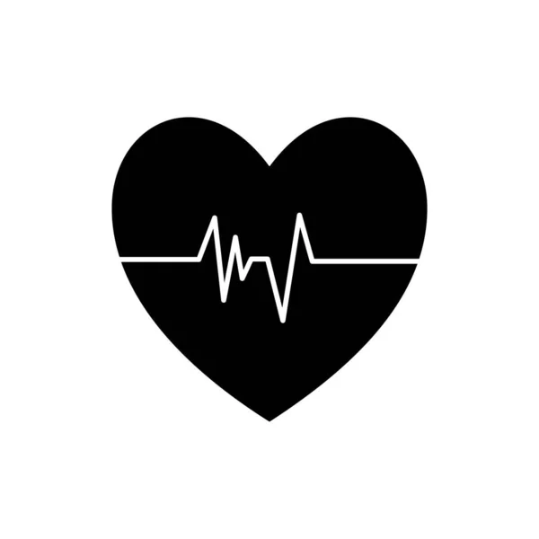 Medical heart pulse silhouette style icon vector design — Stock Vector