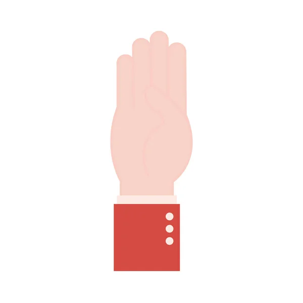 B hand sign language flat style icon vector design — Stock Vector