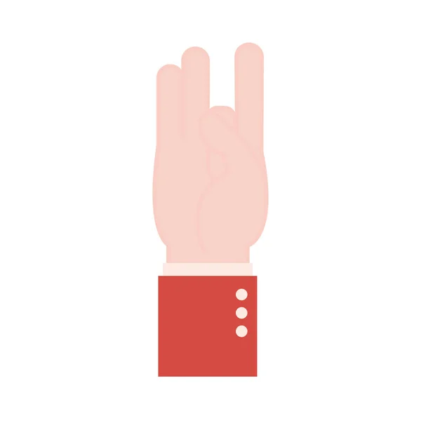 Eight hand sign language flat style icon vector design — Stock Vector