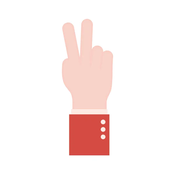 V Handzeichen Sprache flachen Stil Symbol Vektor-Design — Stockvektor