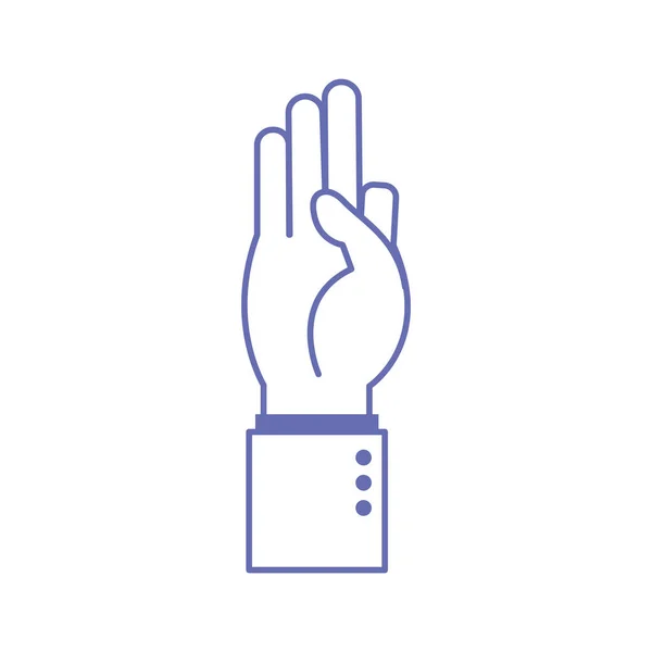 Nueve línea de lenguaje de señas de mano y diseño de vectores icono de estilo de relleno — Vector de stock