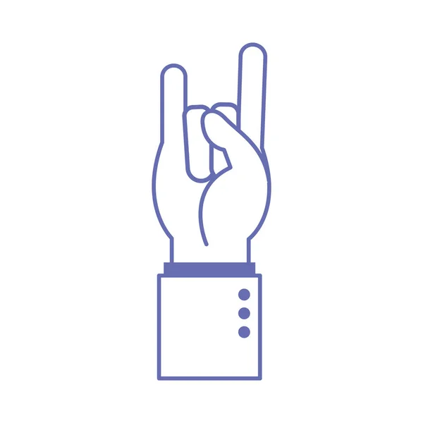 Taş el işaret dili çizgisi ve biçim ikonu vektör tasarımını doldur — Stok Vektör