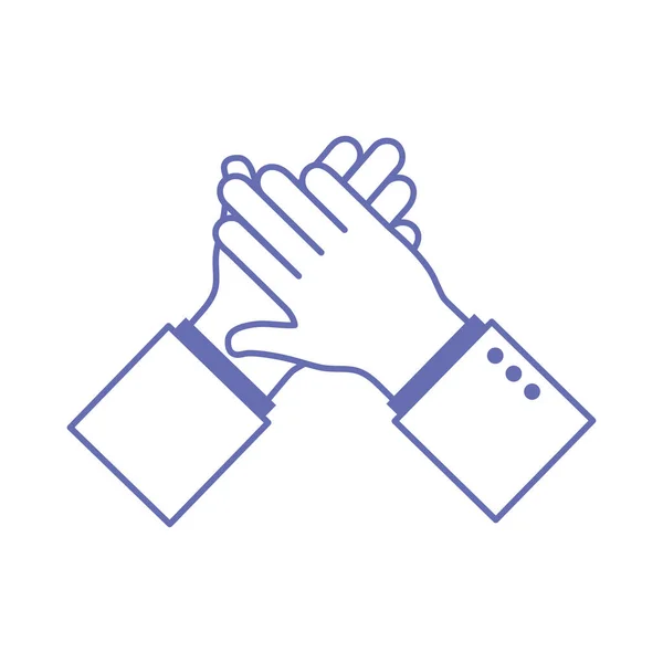 Alkış el işareti dili çizgisi ve biçim ikonu vektör tasarımı — Stok Vektör