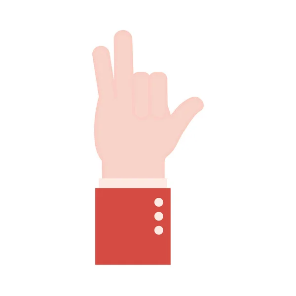 Dos manos lenguaje de señas diseño de vectores icono de estilo plano — Vector de stock