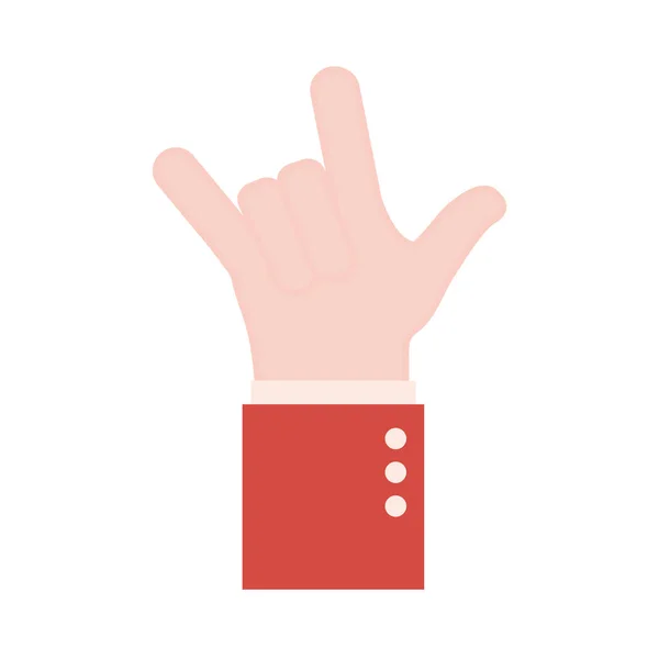 Ροκ χέρι νοηματική γλώσσα επίπεδη στυλ εικονίδιο διανυσματικό σχεδιασμό — Διανυσματικό Αρχείο