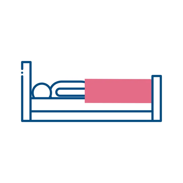 Yatak satırı biçim vektör tasarımındaki adam — Stok Vektör