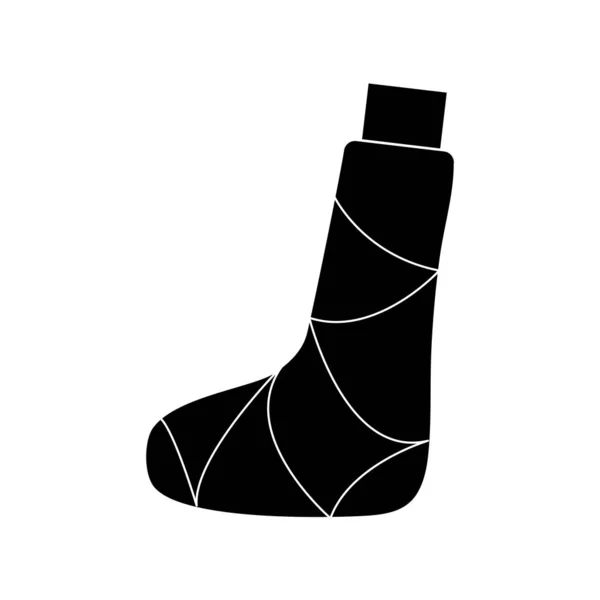 Gamba con design vettoriale icona stile silhouette cast — Vettoriale Stock