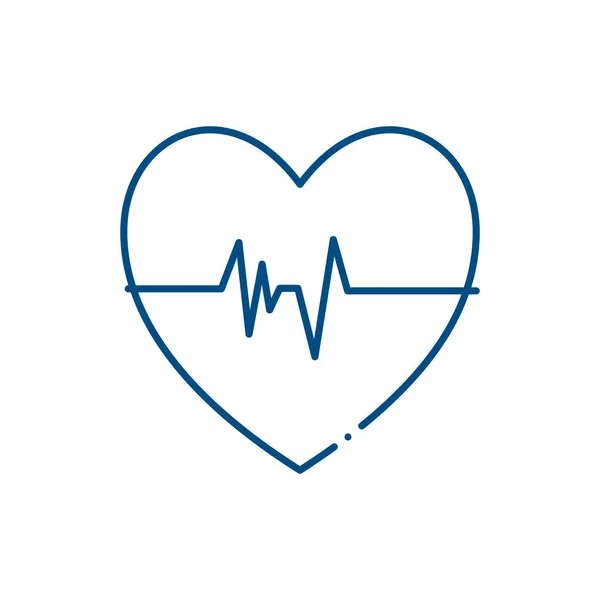 Lékařské srdce pulsní linie styl ikony vektor design — Stockový vektor
