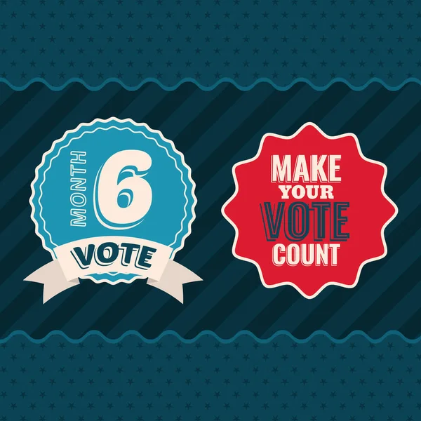 Проголосуйте за 6-й месяц и сделайте свой подсчет голосов на векторном дизайне тюленей — стоковый вектор