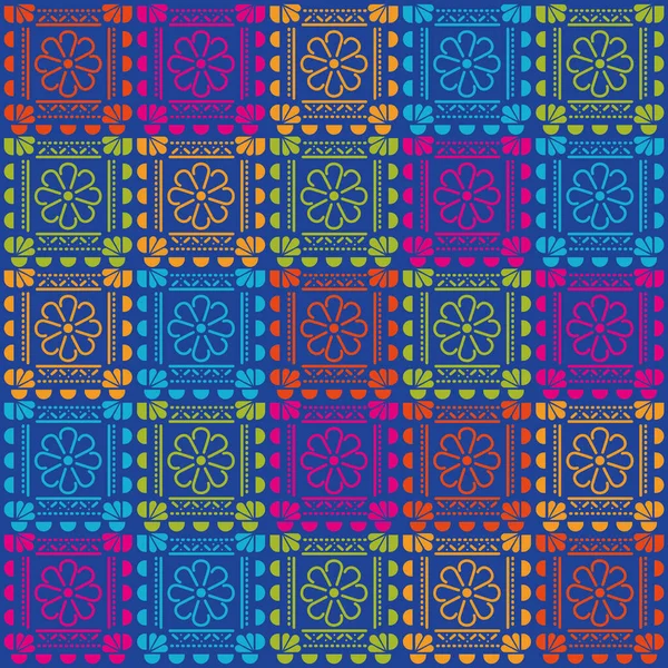 Mexikanska blommor mönster bakgrund vektor design — Stock vektor