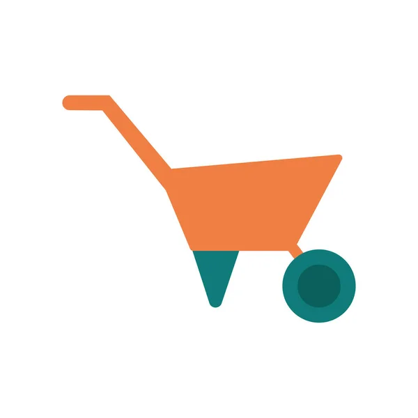 Garden wheelbarrow flat style icon vector design — Stock Vector