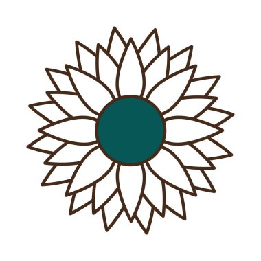 çiçek çizgisi ve biçim ikonu vektör tasarımını doldur