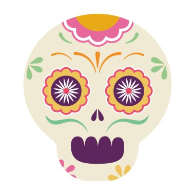 İzole edilmiş Meksika kafatası vektör tasarımı